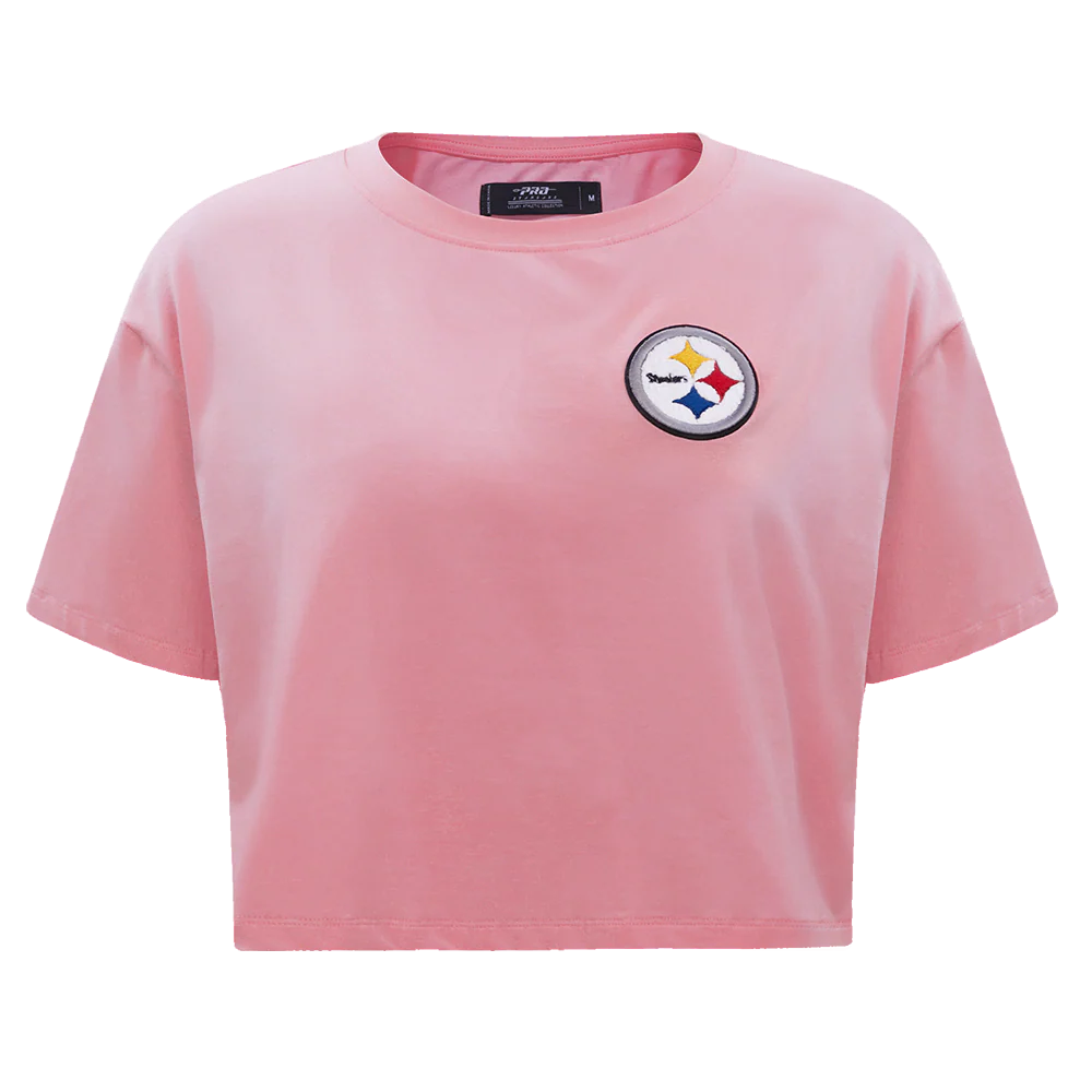 NFL PITTSBURGH STEELERS CLASSIC WOMEN'S SINGLE JERSEY BOXY TEE (PINK)