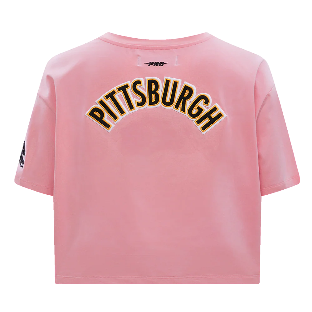 NFL PITTSBURGH STEELERS CLASSIC WOMEN'S SINGLE JERSEY BOXY TEE (PINK) - Image 4