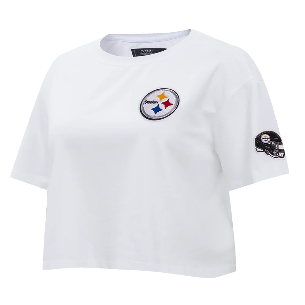 NFL PITTSBURGH STEELERS CLASSIC WOMEN'S SINGLE JERSEY BOXY TEE (WHITE) - Image 2