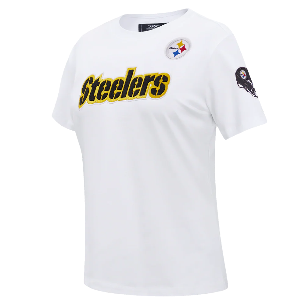 NFL PITTSBURGH STEELERS CLASSIC SHORT SLEEVE WOMEN'S SINGLE JERSEY SLIM FIT TEE (WHITE) - Image 2