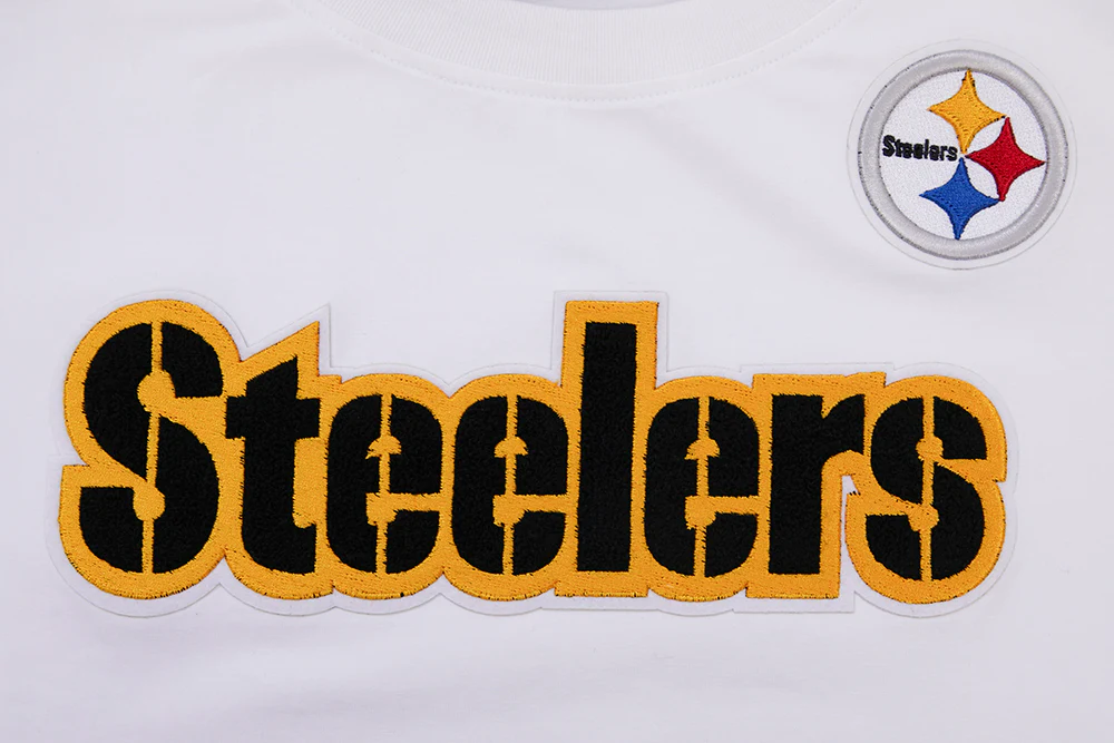 NFL PITTSBURGH STEELERS CLASSIC SHORT SLEEVE WOMEN'S SINGLE JERSEY SLIM FIT TEE (WHITE) - Image 5
