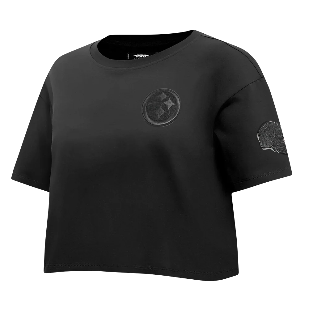 NFL PITTSBURGH STEELERS TRIPLE BLACK WOMEN'S SJ BOXY TEE (TRIPLE BLACK WOMEN'S) - Image 2