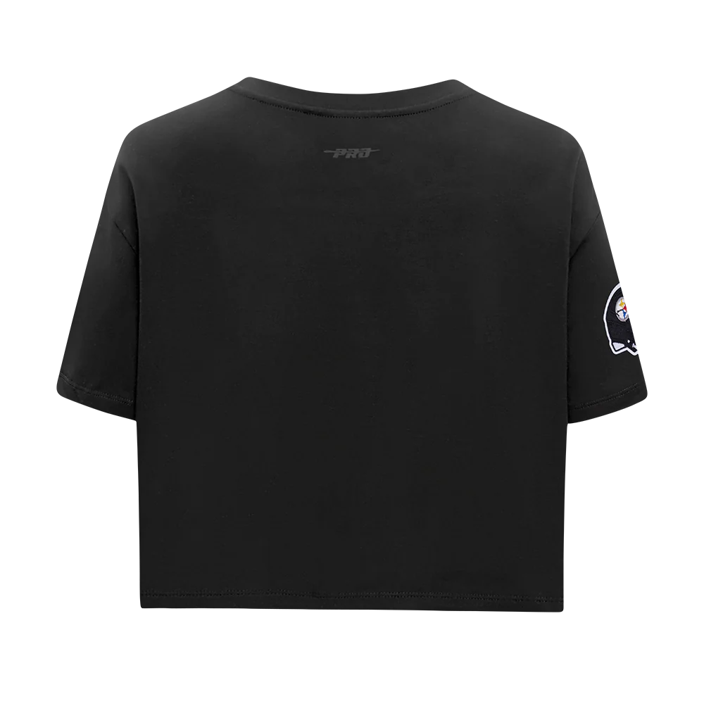 NFL PITTSBURGH STEELERS MASHUP WOMEN'S BOXY TEE (BLACK) - Image 3