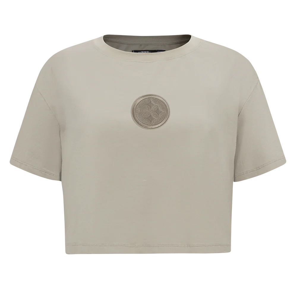 NFL PITTSBURGH STEELERS WINGSPAN WOMEN'S SJ BOXY TEE (TAUPE) - Image 3