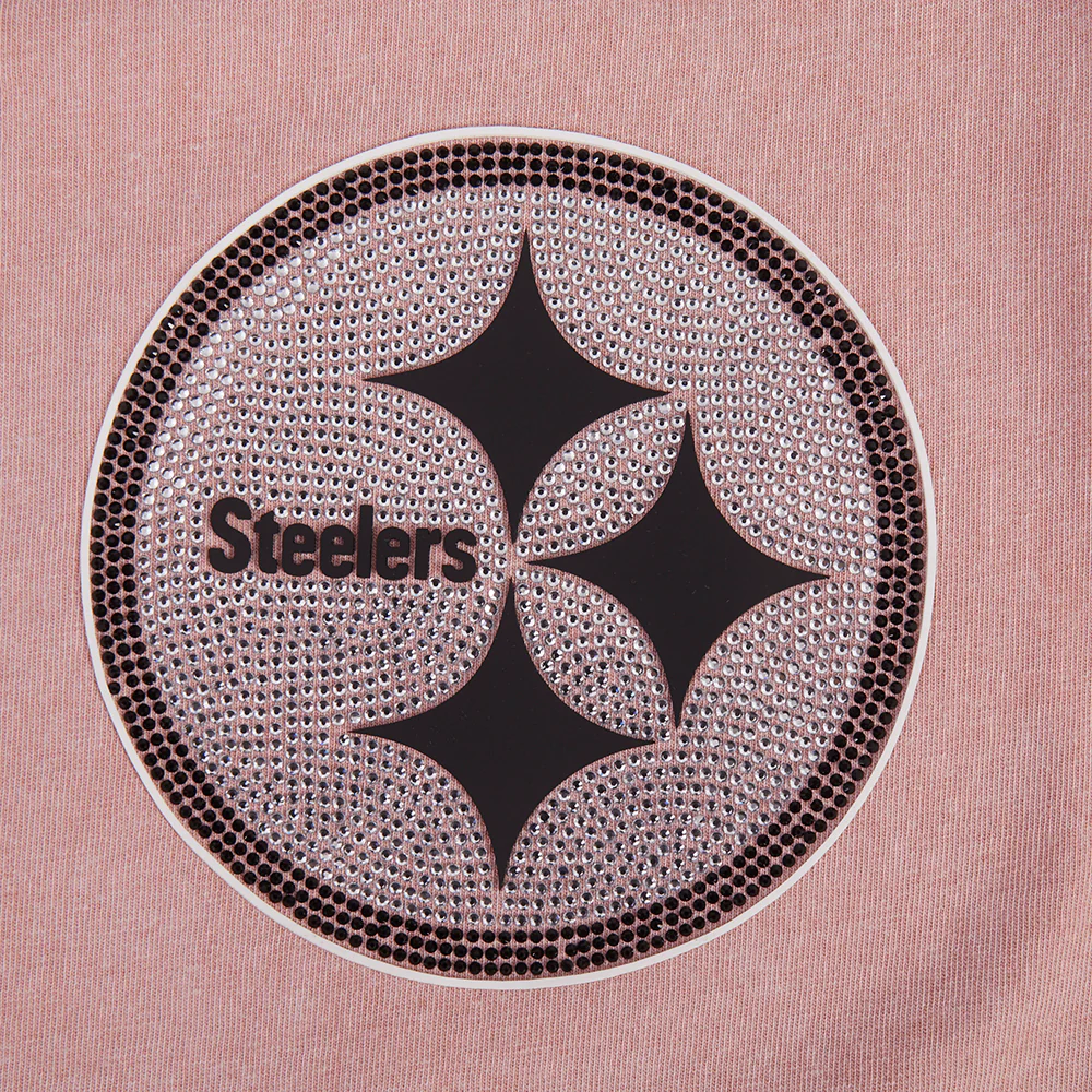 NFL PITTSBURGH STEELERS WASHED JEWELS WOMEN'S S/S BOXY TEE (WASHED MAUVE) - Image 6