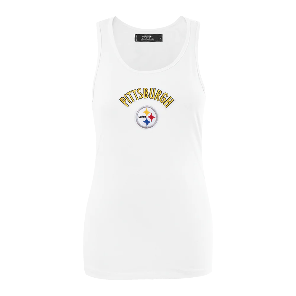 NFL PITTSBURGH STEELERS CLASSIC WOMEN'S RELAXED FIT RACERBACK (WHITE)