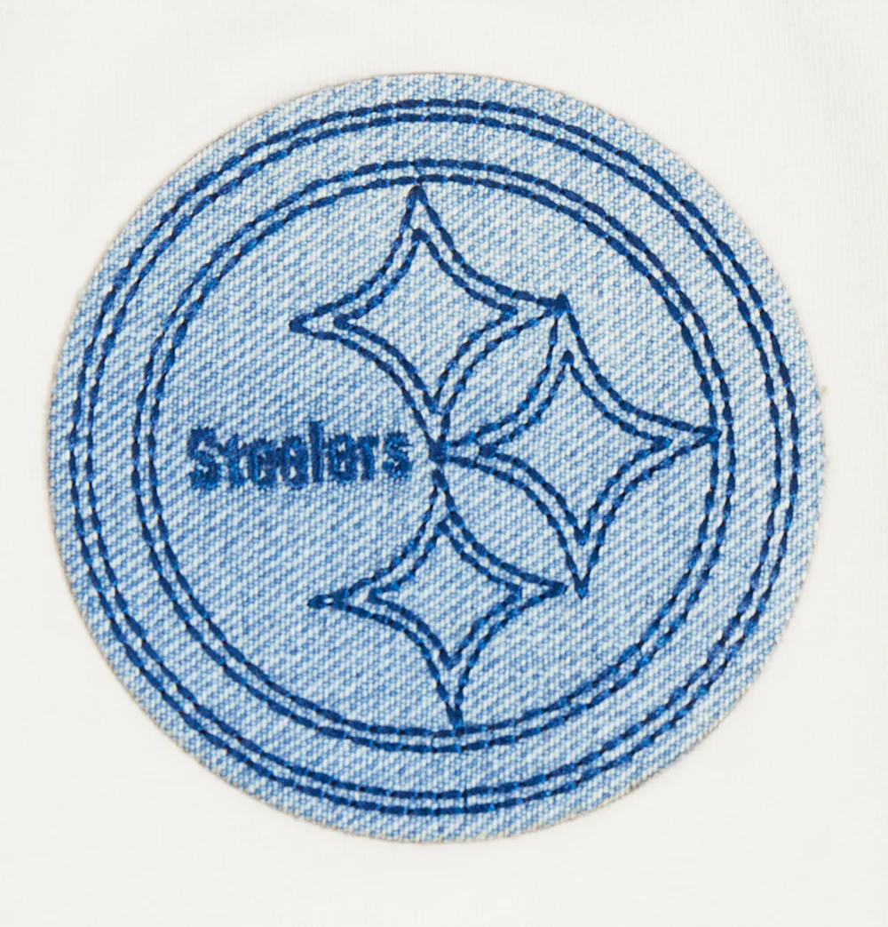 NFL PITTSBURGH STEELERS VARSITY BLUES WOMEN'S BOXY TEE (LINEN) - Image 7