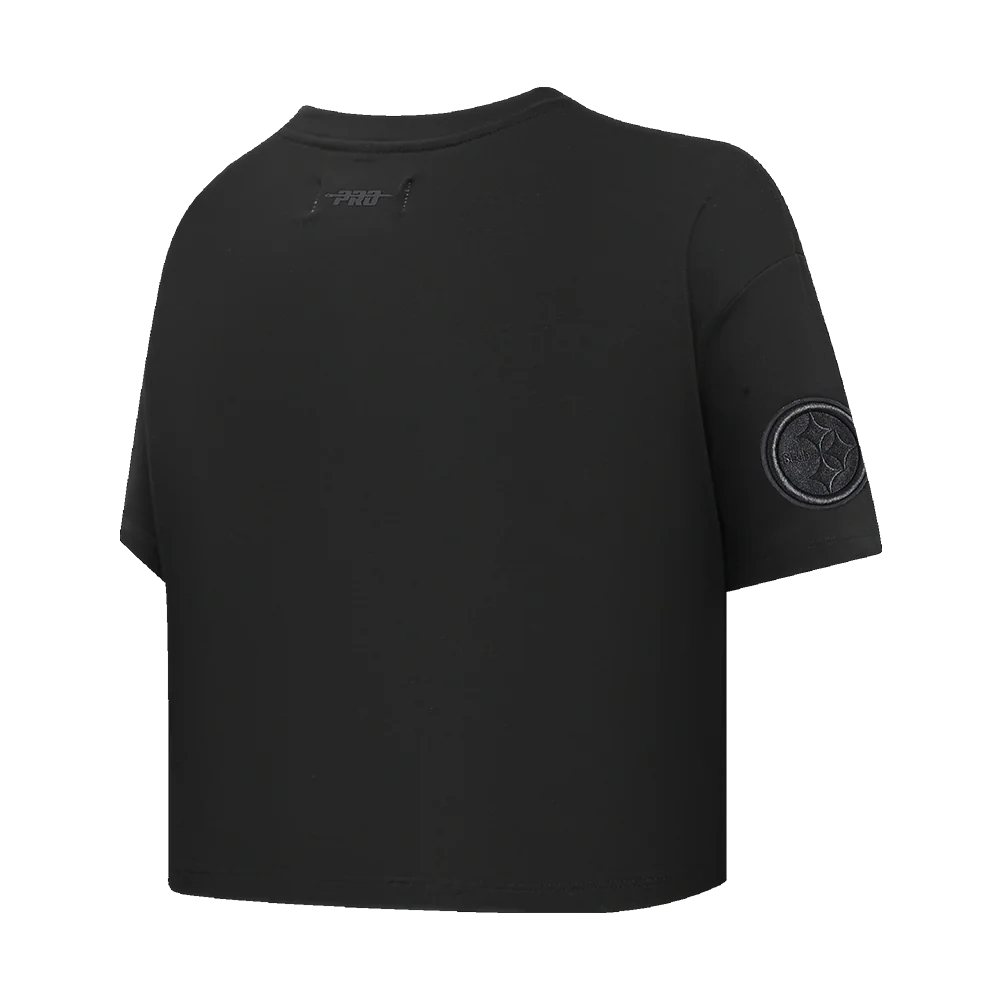NFL PITTSBURGH STEELERS NEUTRAL WOMEN'S BOXY TEE (BLACK) - Image 4
