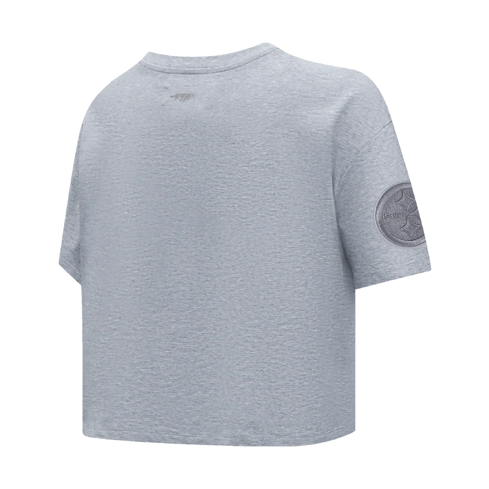 NFL PITTSBURGH STEELERS NEUTRAL WOMEN'S BOXY TEE (DARK HEATHER GRAY) - Image 6