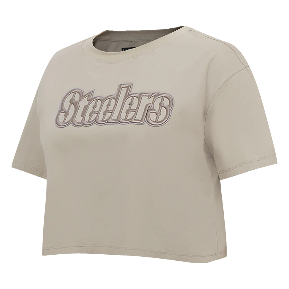 NFL PITTSBURGH STEELERS NEUTRAL WOMEN'S BOXY TEE (TAUPE) - Image 2