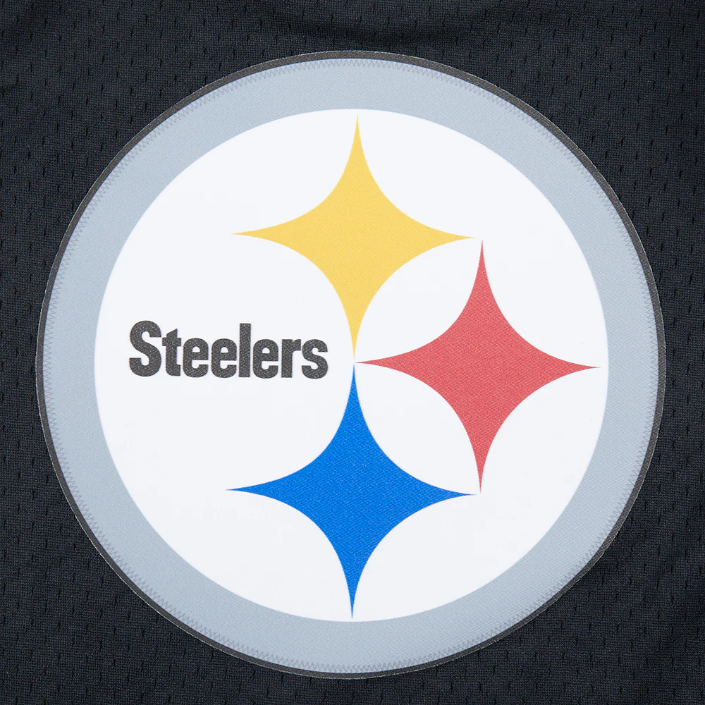 NFL PITTSBURGH STEELERS CLASSIC BIG BOYS MESH BUTTON DOWN SHIRT (BLACK/YELLOW) - Image 13