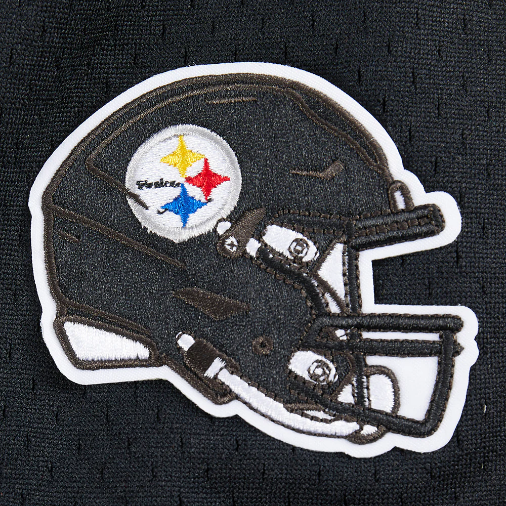 NFL PITTSBURGH STEELERS CLASSIC BIG BOYS MESH BUTTON DOWN SHIRT (BLACK/YELLOW) - Image 8