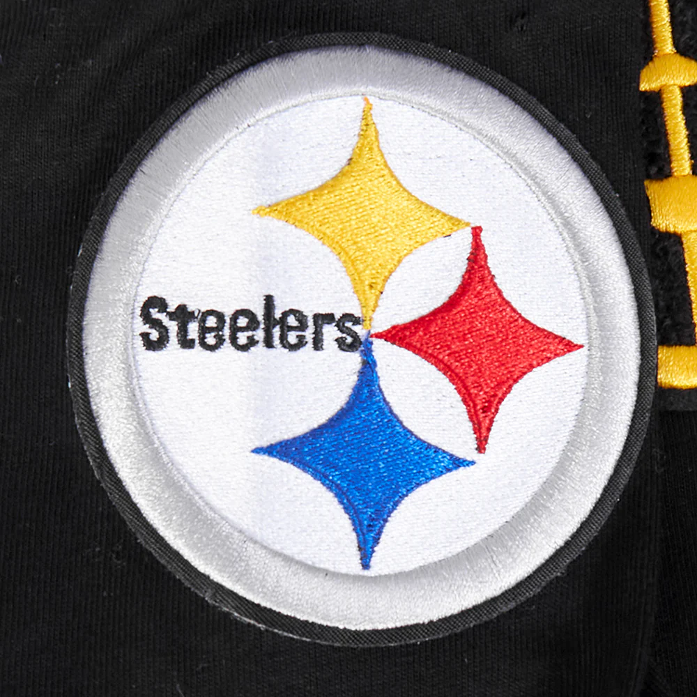 NFL PITTSBURGH STEELERS CLASSIC BIG BOYS SHORT SLEEVE STRIPED RIB TEE (BLACK/YELLOW) - Image 5