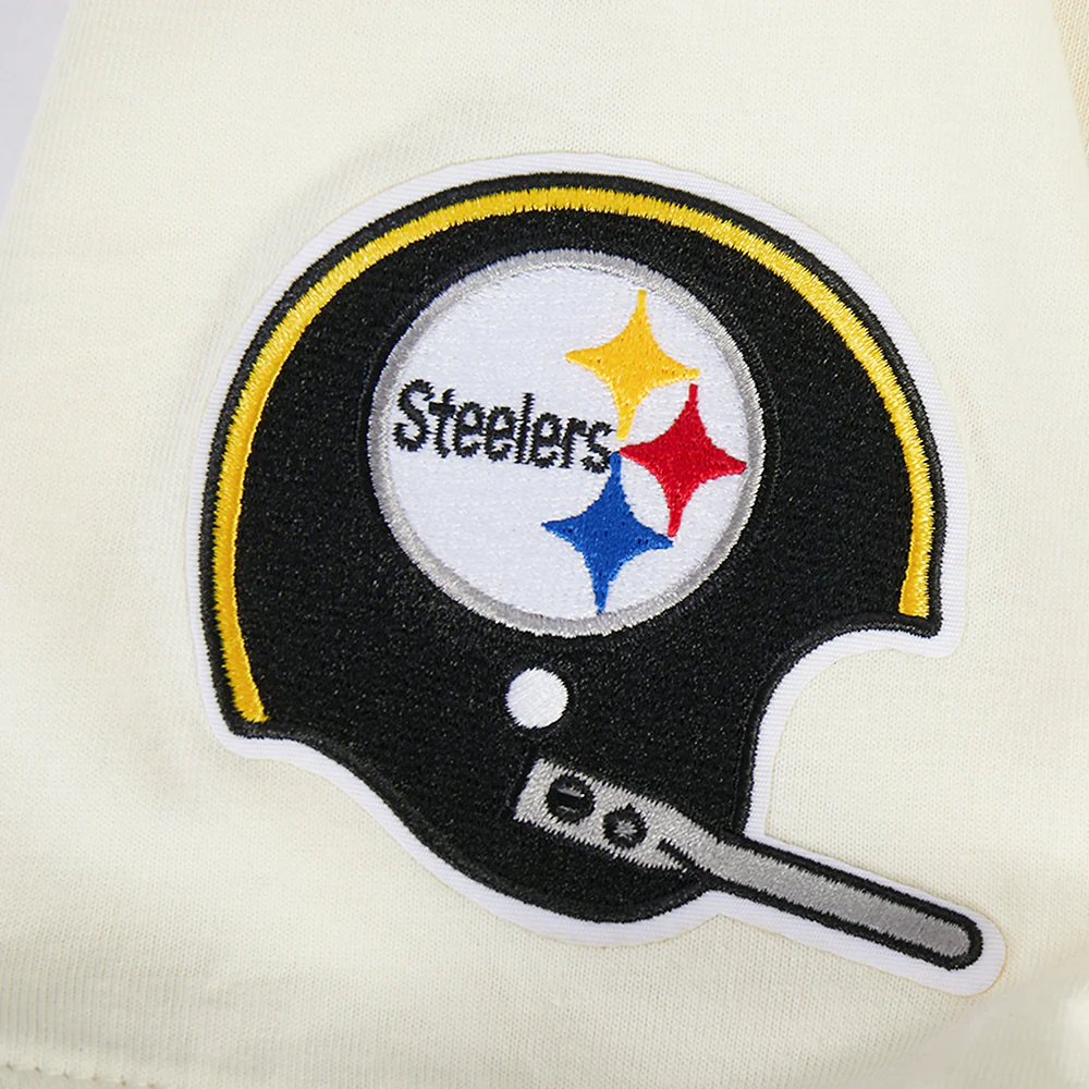 NFL PITTSBURGH STEELERS RETRO CLASSIC BIG BOY'S SS STRIPED RIB TEE (EGGSHELL/ BLACK) - Image 5
