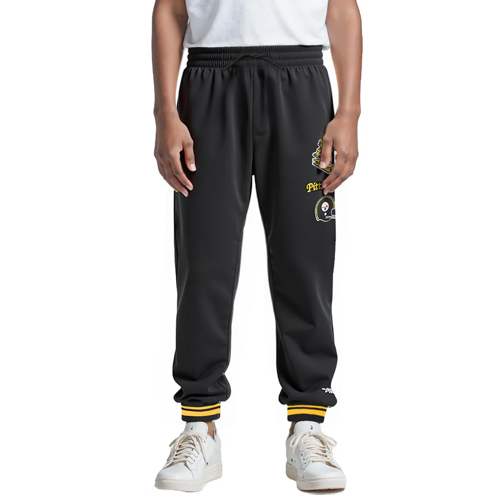 NFL PITTSBURGH STEELERS RETRO CLASSIC BIG BOYS RIB FLC SWEATPANT (BLACK/YELLOW)