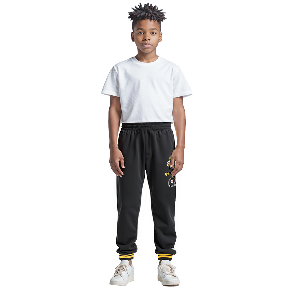 NFL PITTSBURGH STEELERS RETRO CLASSIC BIG BOYS RIB FLC SWEATPANT (BLACK/YELLOW) - Image 3