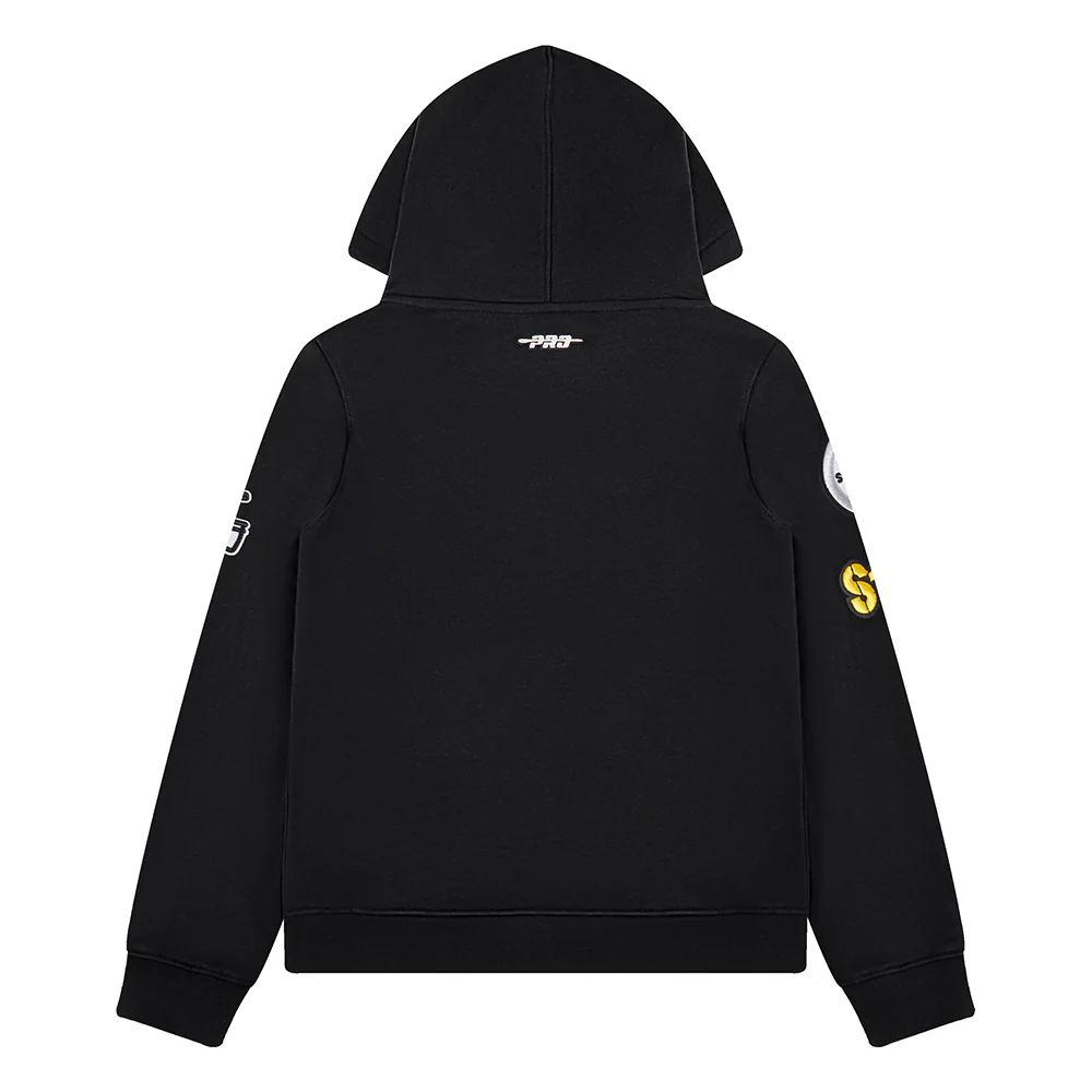 NFL PITTSBURGH STEELERS CLASSIC BIG BOYS FLEECE PULLOVER HOODIE (BLACK) - Image 12