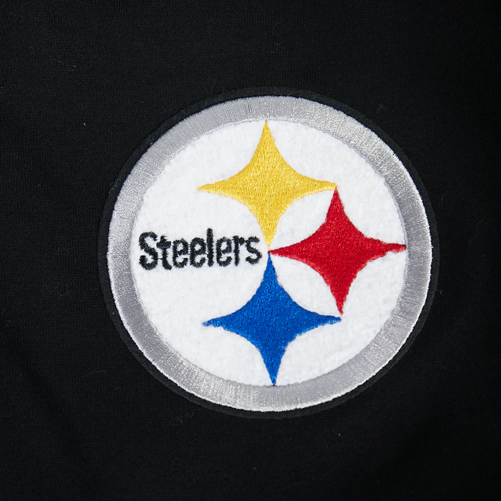 NFL PITTSBURGH STEELERS CLASSIC BIG BOY'S FLC FZ PO HOODIE (BLACK) - Image 5