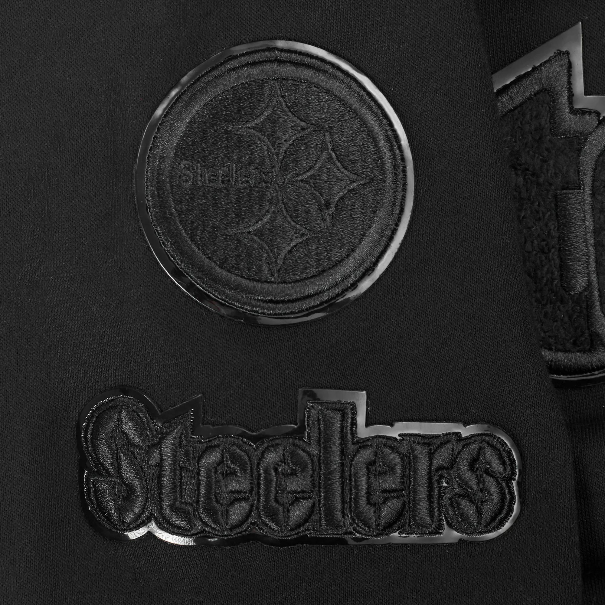 NFL PITTSBURGH STEELERS TRIPLE BLACK BIG BOYS FLEECE PULLOVER HOODIE (BLACK) - Image 10
