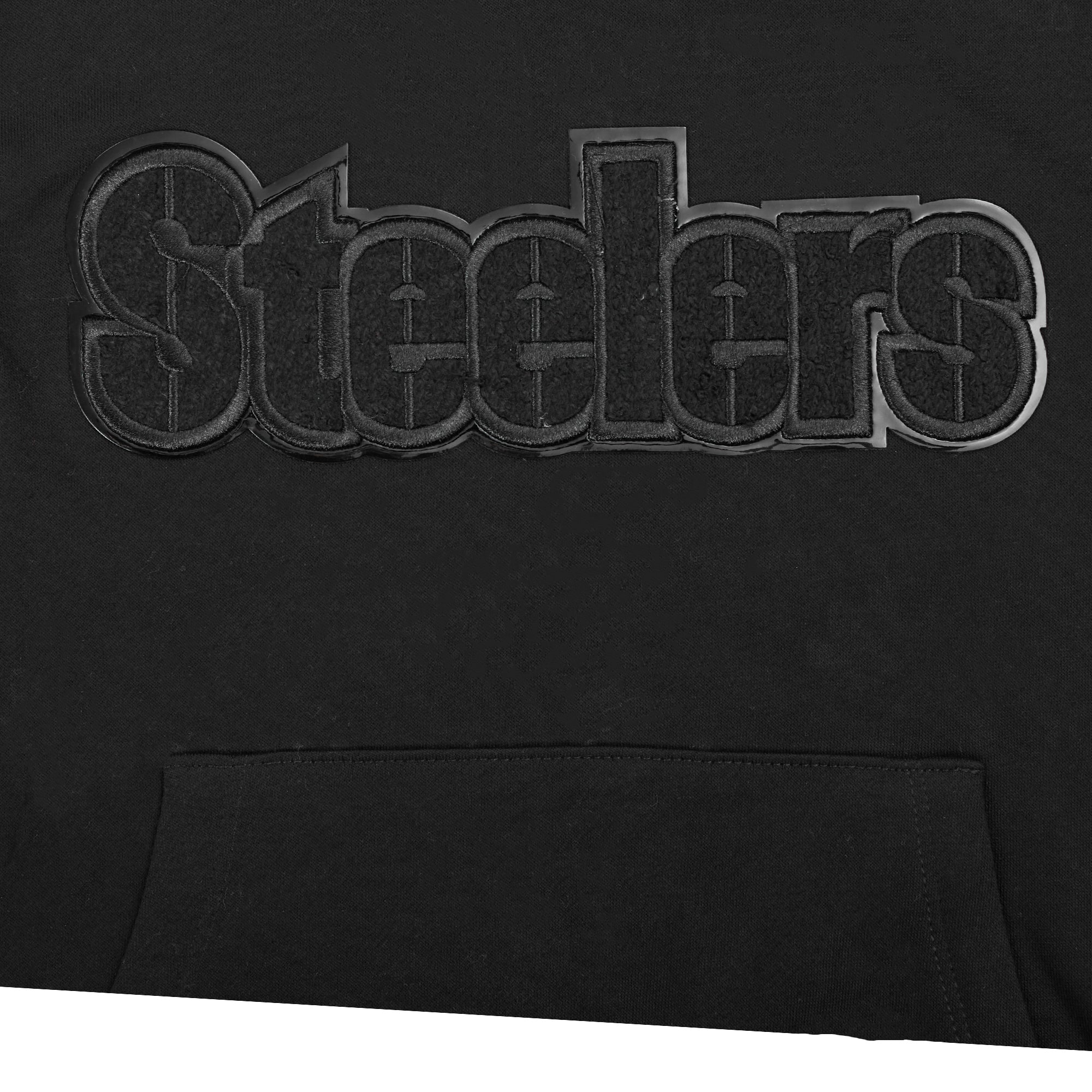 NFL PITTSBURGH STEELERS TRIPLE BLACK BIG BOYS FLEECE PULLOVER HOODIE (BLACK) - Image 9