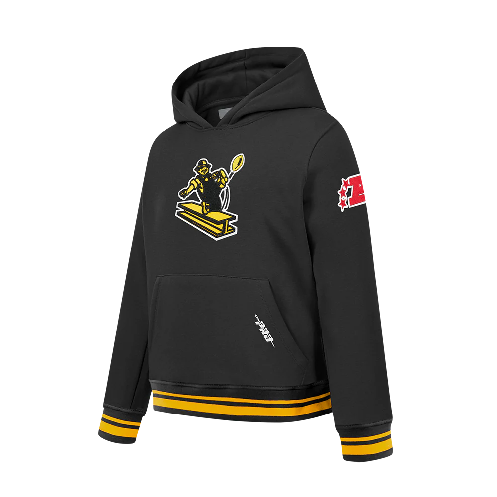 NFL PITTSBURGH STEELERS RETRO CLASSIC BIG BOYS RIB FLEECE PULLOVER HOODIE (BLACK/YELLOW) - Image 10