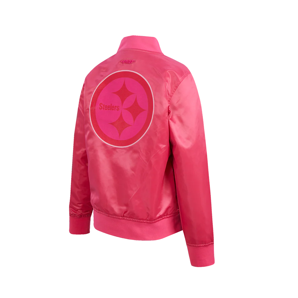 NFL PITTSBURGH STEELERS TRIPLE PINK BIG GIRLS  SATIN JACKET (BEETROOT PURPLE) - Image 4