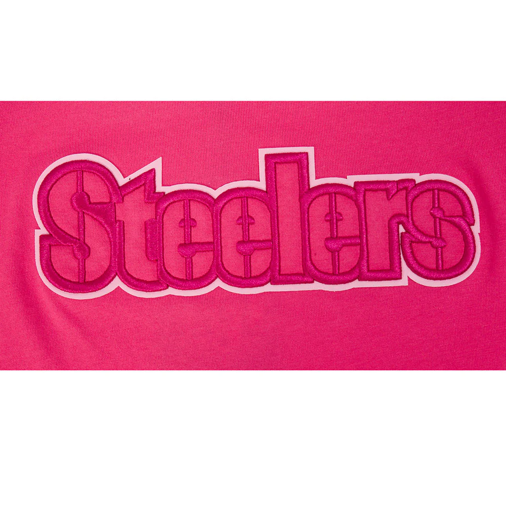 NFL PITTSBURGH STEELERS TRIPLE PINK BIG GIRLS SHORT SLEEVE BOXY TEE (BEETROOT PURPLE) - Image 3