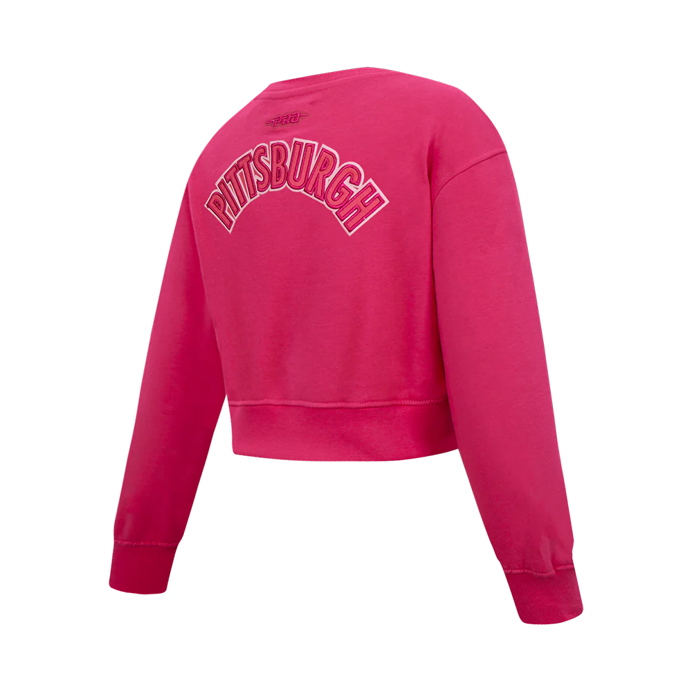 NFL PITTSBURGH STEELERS TRIPLE PINK BIG GIRLS FLEECE CREWNECK (BEETROOT PURPLE) - Image 4