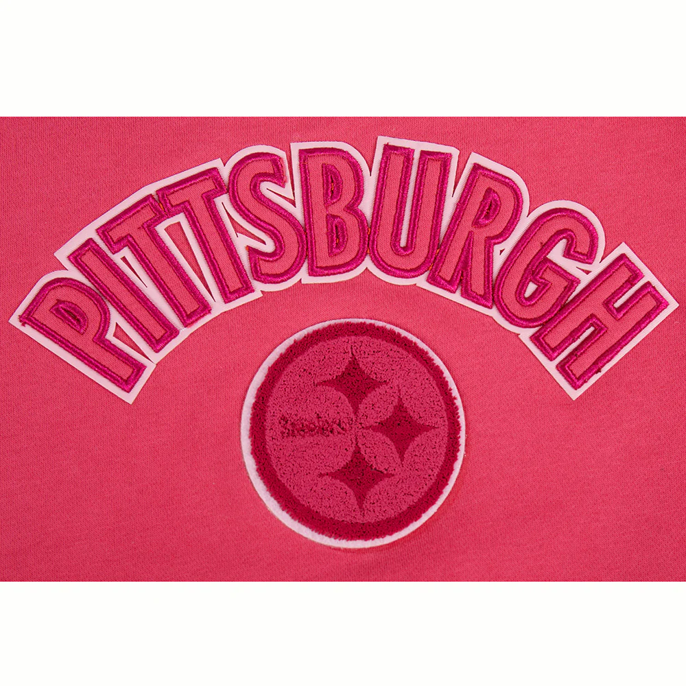 NFL PITTSBURGH STEELERS TRIPLE PINK BIG GIRLS FLEECE CREWNECK (BEETROOT PURPLE) - Image 5