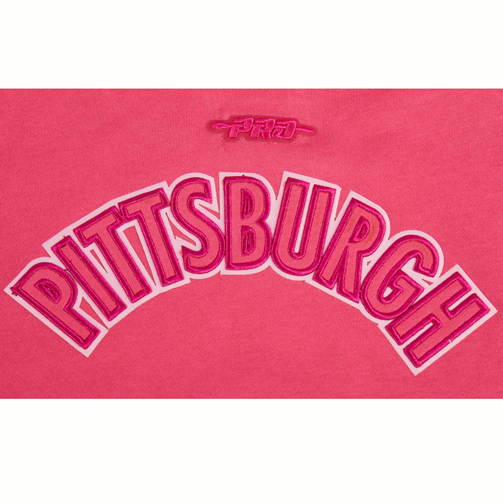 NFL PITTSBURGH STEELERS TRIPLE PINK BIG GIRLS FLEECE CREWNECK (BEETROOT PURPLE) - Image 7