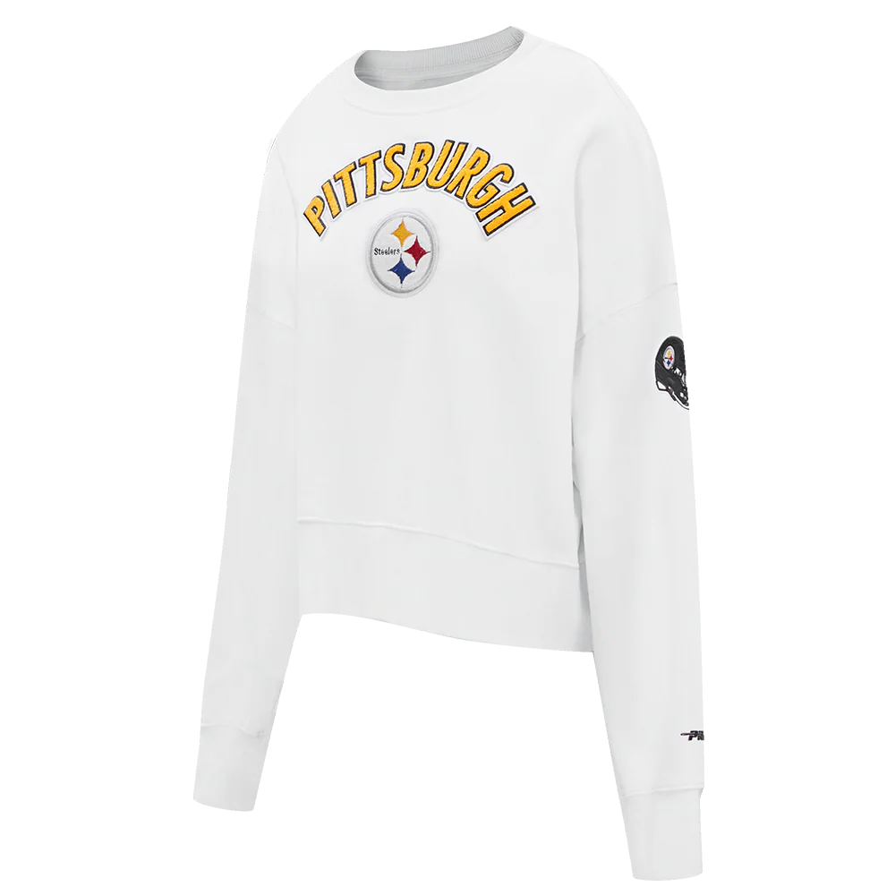 NFL PITTSBURGH STEELERS CLASSIC WOMEN'S FLEECE CREWNECK (WHITE) - Image 2