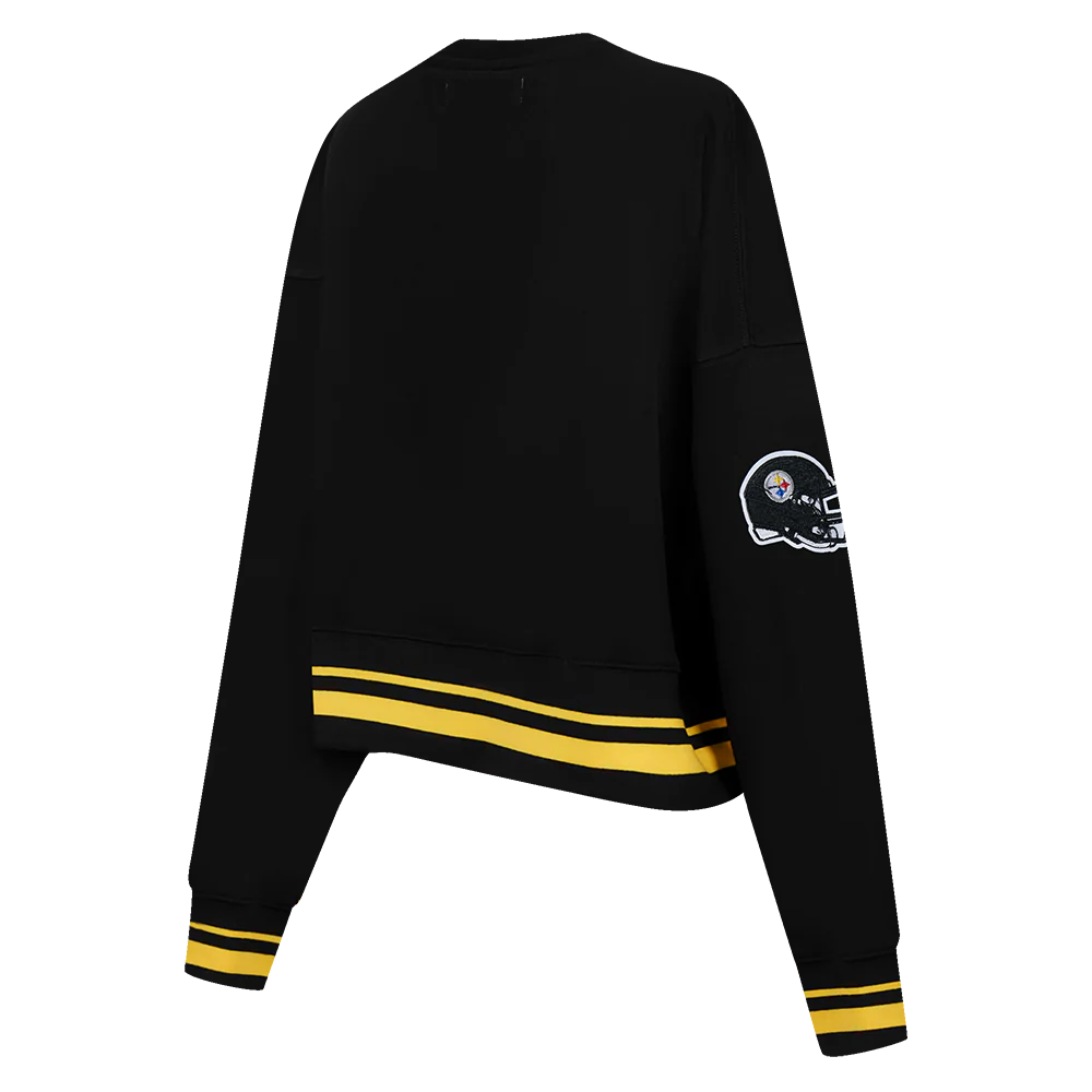 NFL PITTSBURGH STEELERS MASHUP WOMEN'S RIB CREWNECK (BLACK/YELLOW) - Image 4