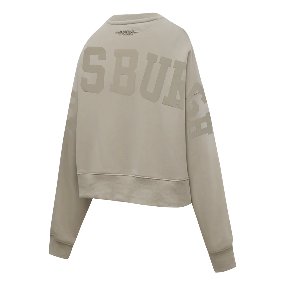 NFL PITTSBURGH STEELERS WINGSPAN WOMEN'S FLC CREWNECK (TAUPE) - Image 5