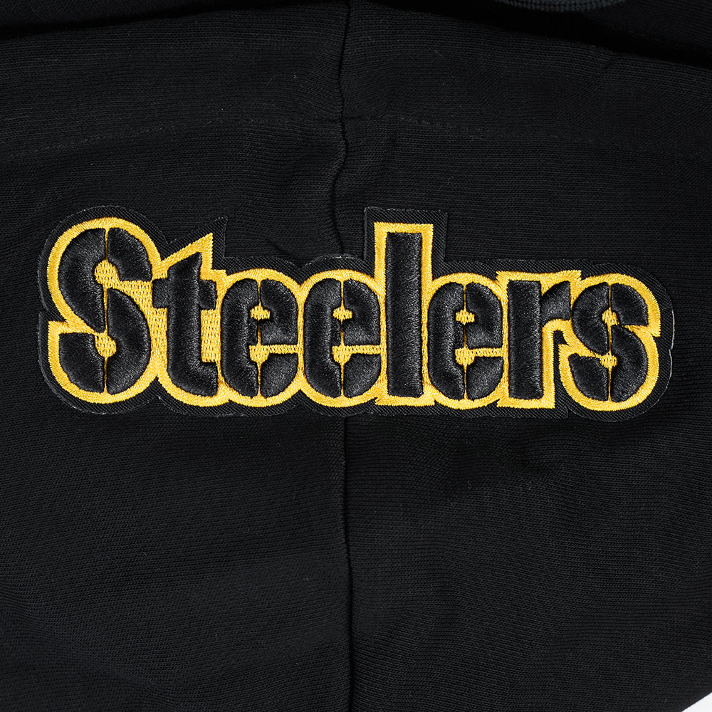 NFL PITTSBURGH STEELERS WINGSPAN WOMEN'S FLC CROPPED PO HOODIE (BLACK) - Image 8