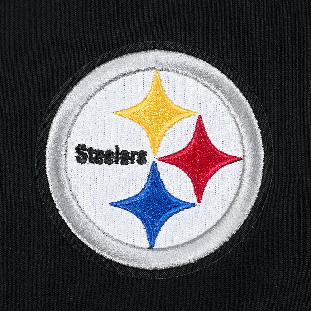 NFL PITTSBURGH STEELERS WINGSPAN WOMEN'S FLC CROPPED PO HOODIE (BLACK) - Image 9