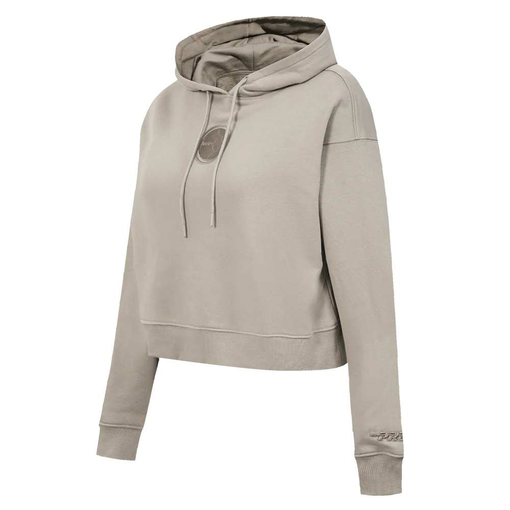NFL PITTSBURGH STEELERS WINGSPAN WOMEN'S FLC CROPPED PO HOODIE (TAUPE) - Image 4