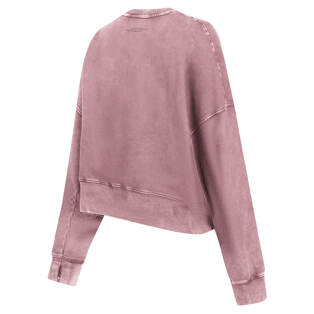 NFL PITTSBURGH STEELERS WASHED JEWELS WOMEN'S CREWNECK SWEATSHIRT (WASHED MAUVE) - Image 4