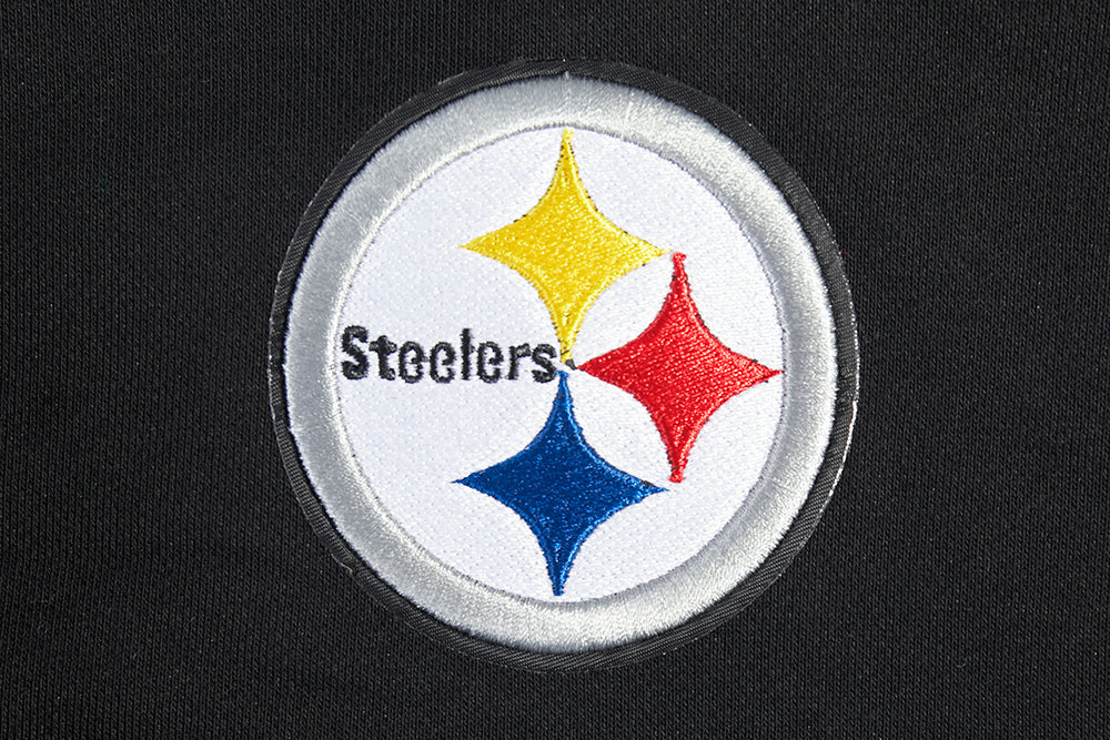 NFL PITTSBURGH STEELERS CLASSIC WOMEN'S FLEECE CROPPED PULLOVER HOODIE (BLACK) - Image 6