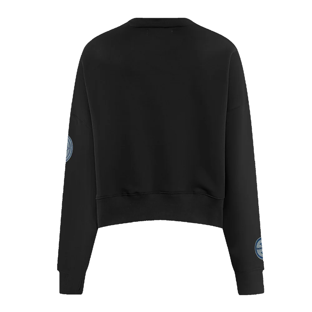 NFL PITTSBURGH STEELERS VARSITY BLUES WOMEN'S CREWNECK (BLACK) - Image 3