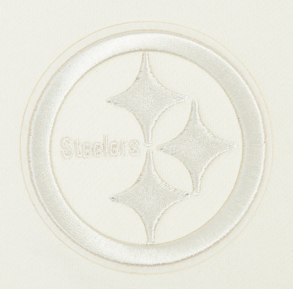 NFL PITTSBURGH STEELERS NEUTRAL CROPPED WOMEN'S PULLOVER HOODIE (EGGSHELL) - Image 5