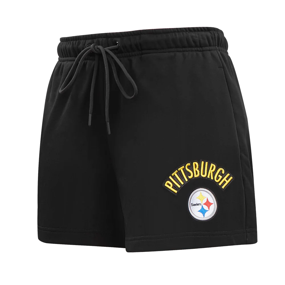 NFL PITTSBURGH STEELERS CLASSIC WOMEN'S FLEECE SHORT (BLACK)