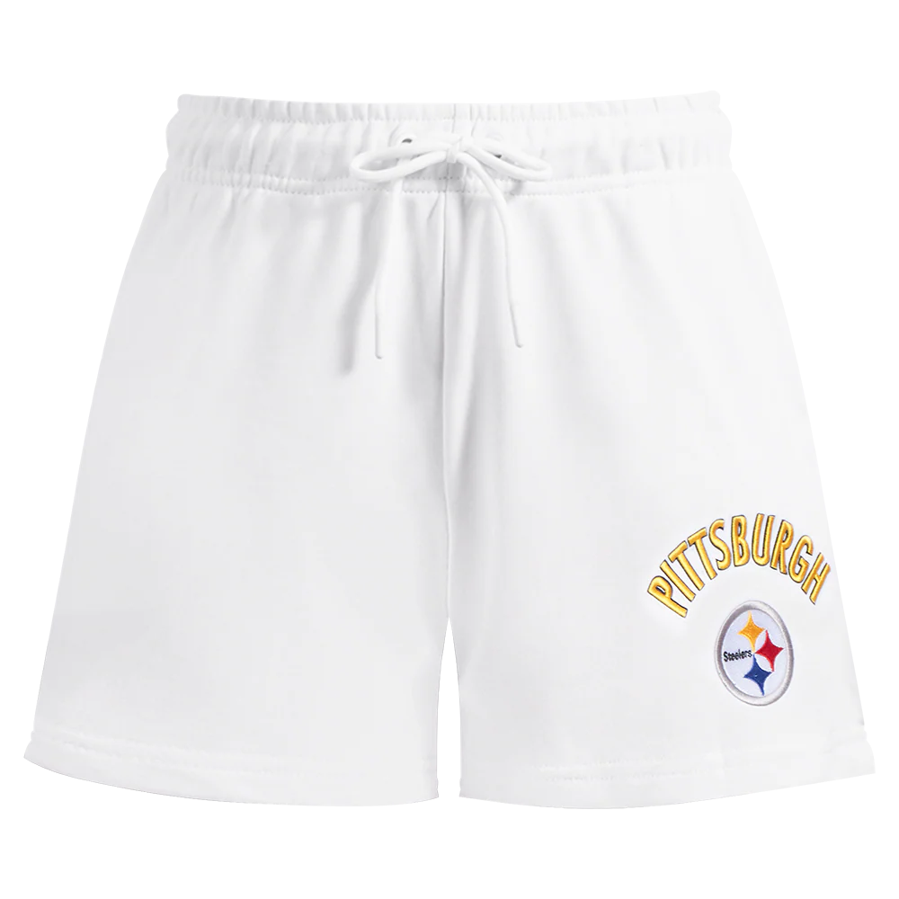 NFL PITTSBURGH STEELERS CLASSIC WOMEN'S FLEECE SHORT (WHITE) - Image 2