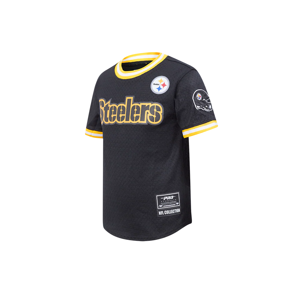 NFL PITTSBURGH STEELERS CLASSIC LITTLE BOYS SHORT SLEEVE MESH TEE (BLACK/YELLOW) - Image 5