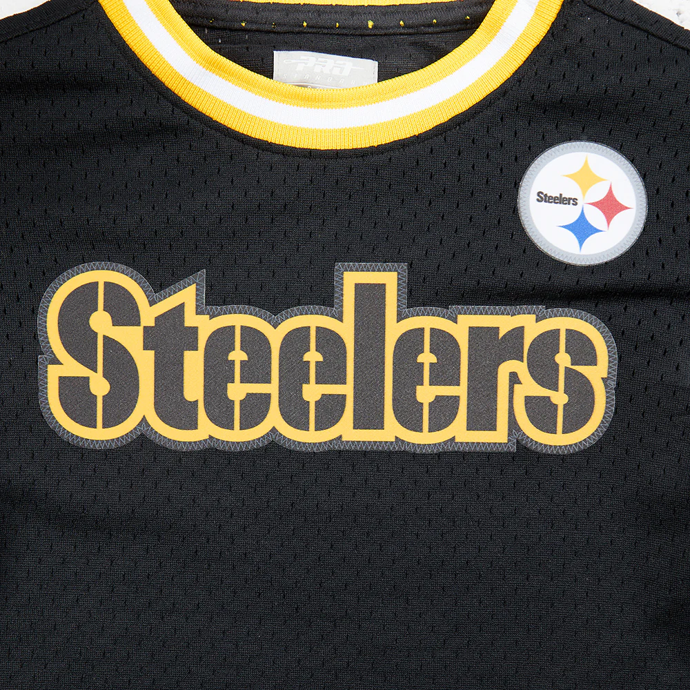 NFL PITTSBURGH STEELERS CLASSIC LITTLE BOYS SHORT SLEEVE MESH TEE (BLACK/YELLOW) - Image 7