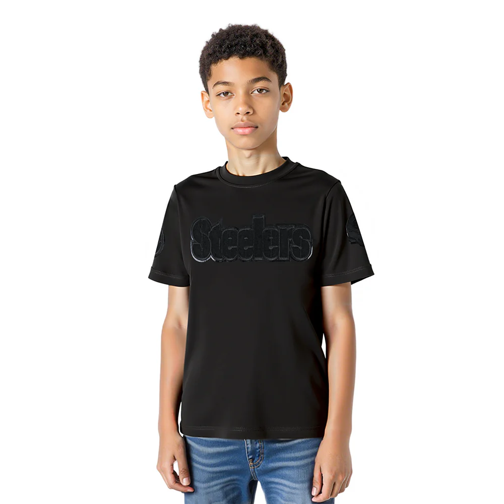 NFL PITTSBURGH STEELERS TRIPLE BLACK LITTLE BOY'S SS TEE (BLACK)