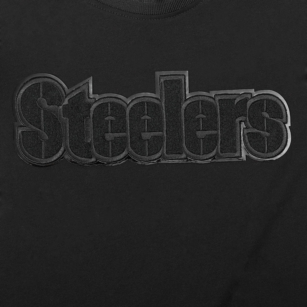 NFL PITTSBURGH STEELERS TRIPLE BLACK LITTLE BOYS SHORT SLEEVE STRIPED RIB TEE (JET BLACK) - Image 8