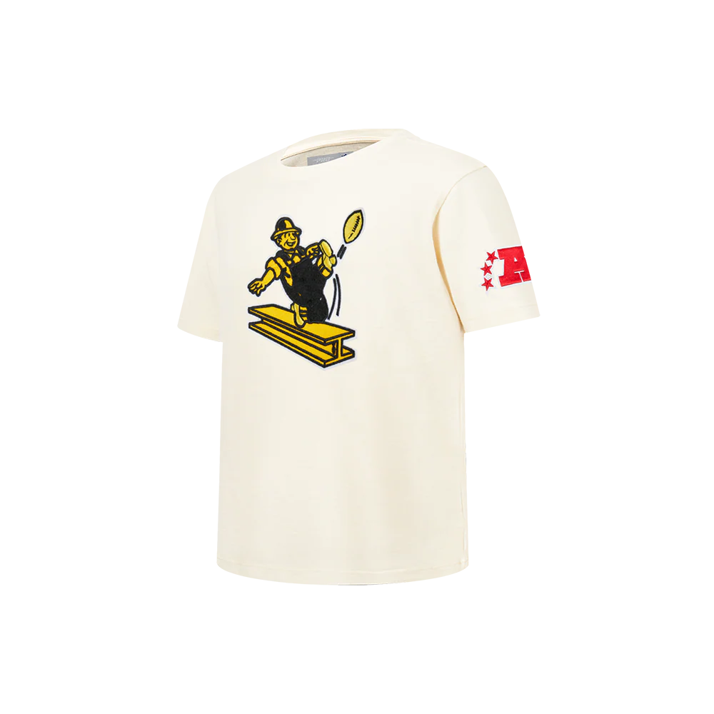 NFL PITTSBURGH STEELERS RETRO CLASSICS LITTLE BOY'S SS TEE (EGGSHELL) - Image 3