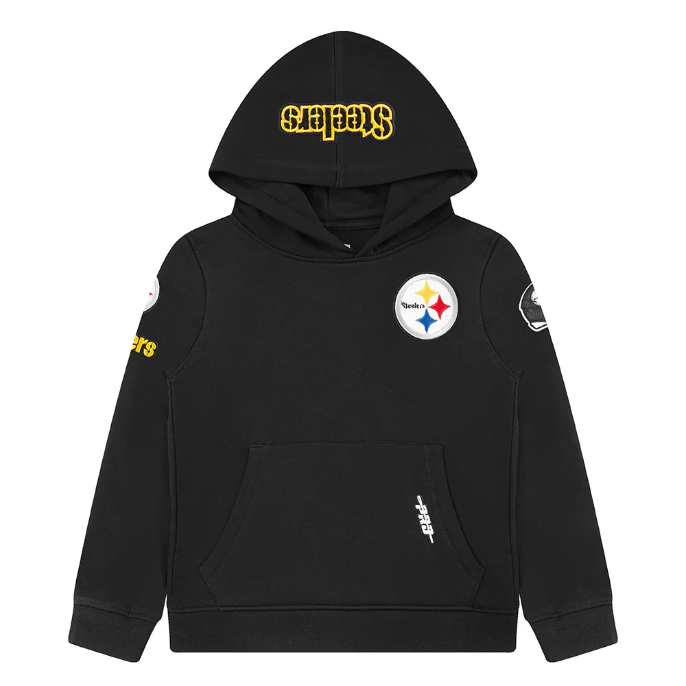 NFL PITTSBURGH STEELERS CLASSIC LITTLE BOYS FLEECE PULLOVER HOODIE (BLACK) - Image 12