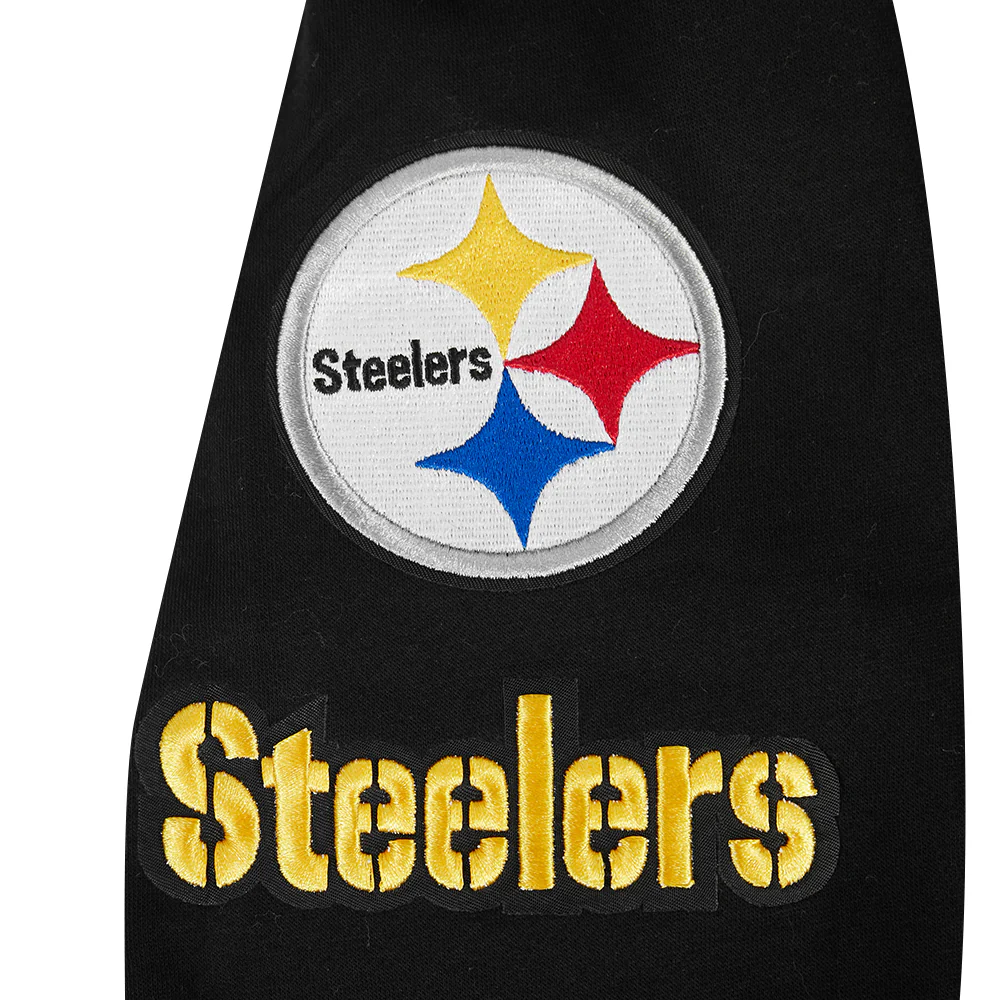 NFL PITTSBURGH STEELERS CLASSIC LITTLE BOY'S FLC FZ HOODIE (BLACK) - Image 6