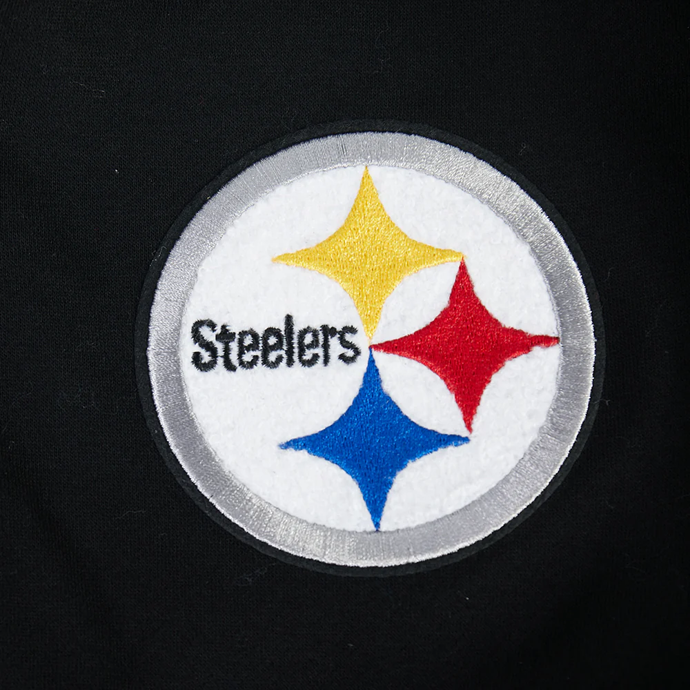 NFL PITTSBURGH STEELERS CLASSIC LITTLE BOY'S FLC FZ HOODIE (BLACK) - Image 7